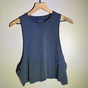 Womens Athleta Seamless Muscle Tee Tank Top - Navy Blue - NWOT